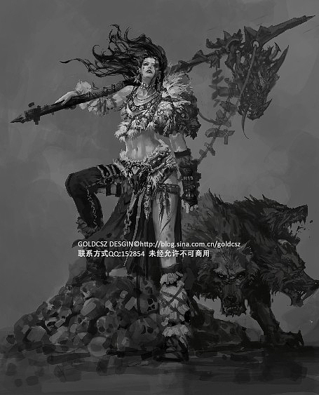 【尘世者出品】来自远古岛屿的女猎手（图ZODAyNzkzMg==） - 概念设定 - 站酷设计师尘世者原创素材 - 站酷ZCOOL