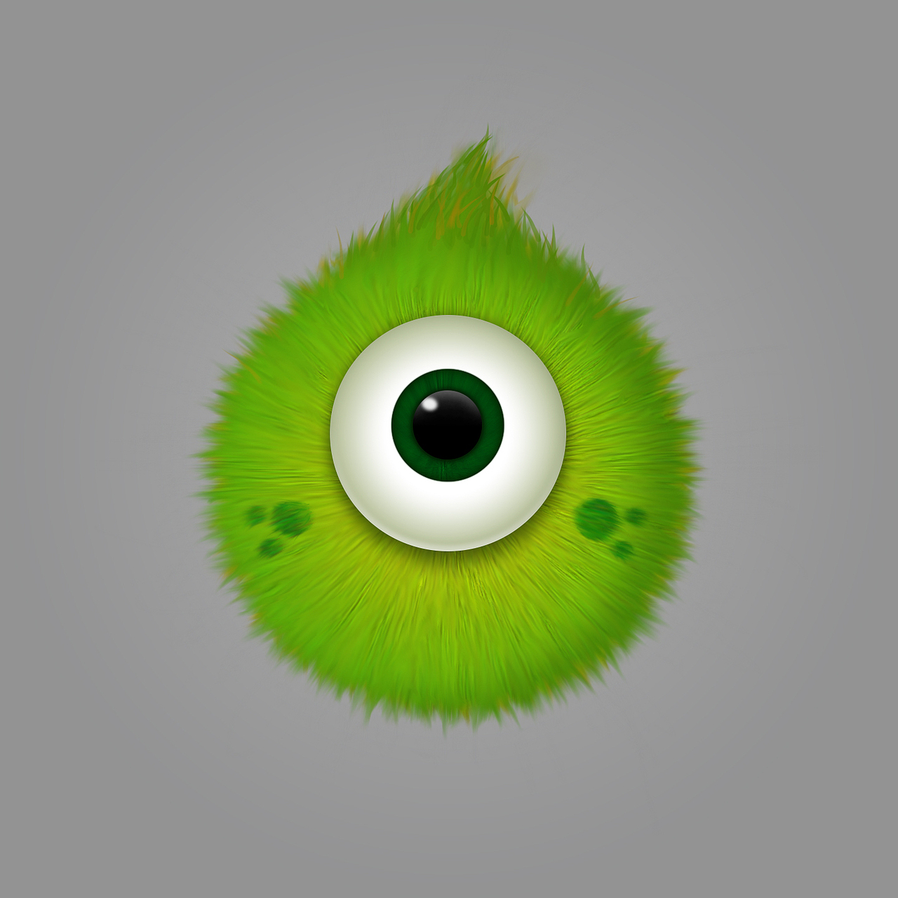 可爱的毛球小怪物