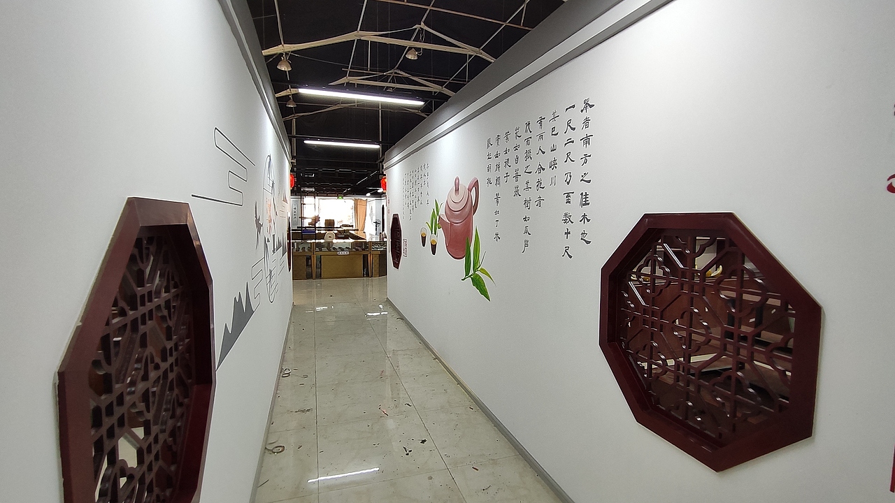 昆明世博园茶文化墙体彩绘/云南茶文化墙体彩绘—锦泰