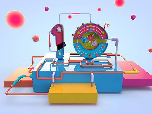 C4D 站酷10周年（个人主页-ZMjk3NjU4Mjg=） - 其他三维 - 站酷设计师罗曼UI原创素材 - 站酷ZCOOL