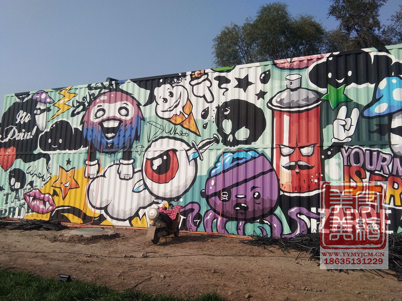 太原花卉小镇集装箱彩绘墙绘