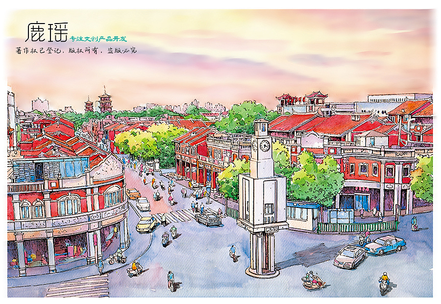 泉州水彩//鹿瑶笔下的刺桐城泉州|插画|商业插画|鹿瑶文创 - 原创作品