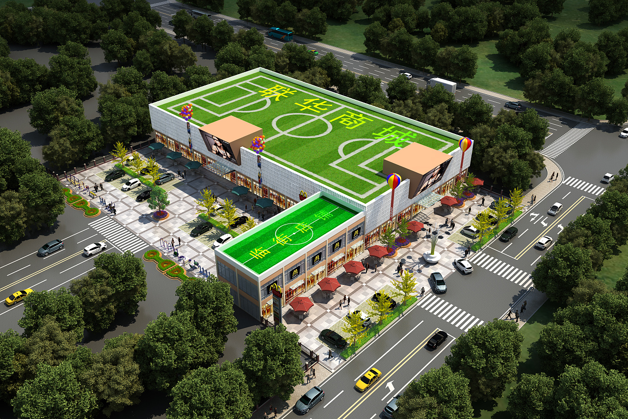 社区商业广场建筑规划效果图设计方案