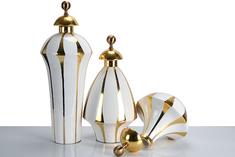 星派家居-新古典三件套样板间陶瓷装饰罐摆件软装饰品