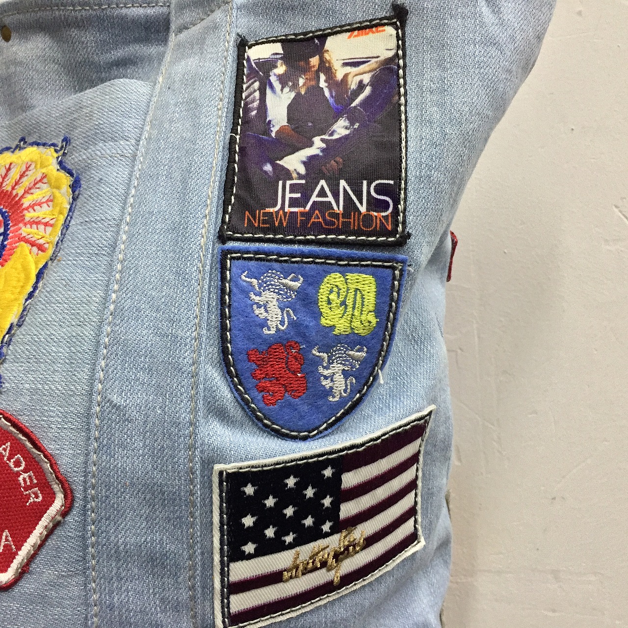 老菜手工-多章子牛仔挎包