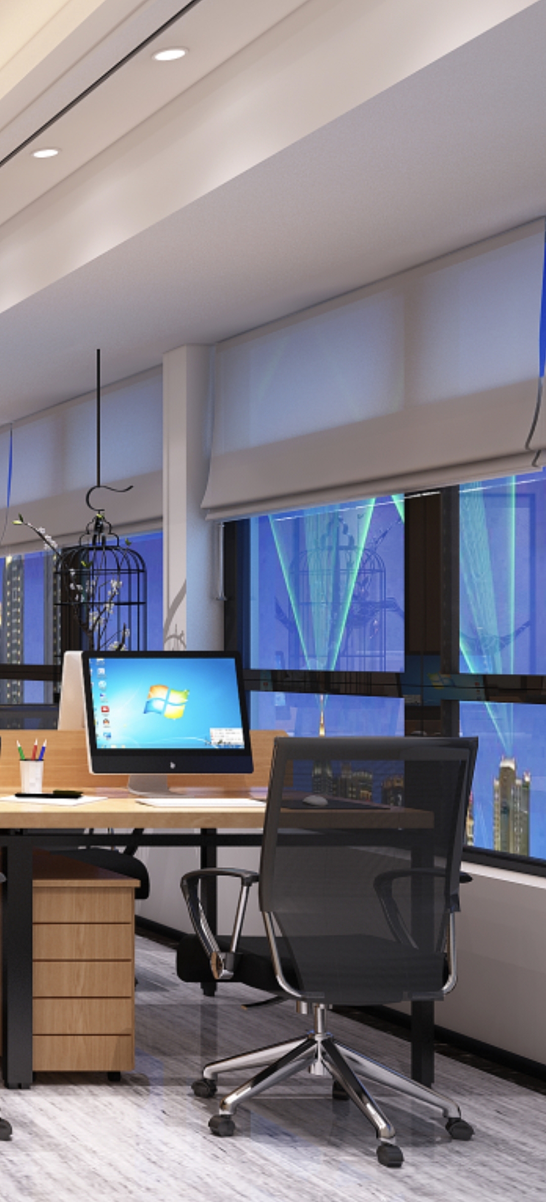 新中式办公室开放空间设计。线象空间之禧上全案整装#