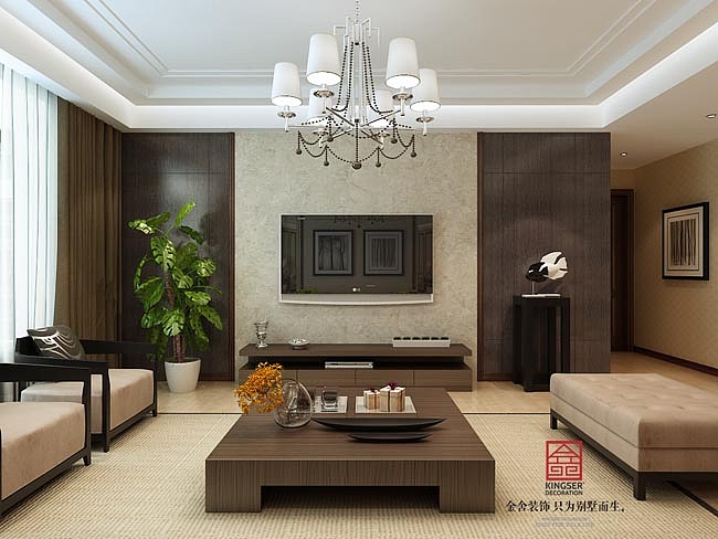 【瀚唐小区装修】-三室两厅133平米-新中式-金舍装饰