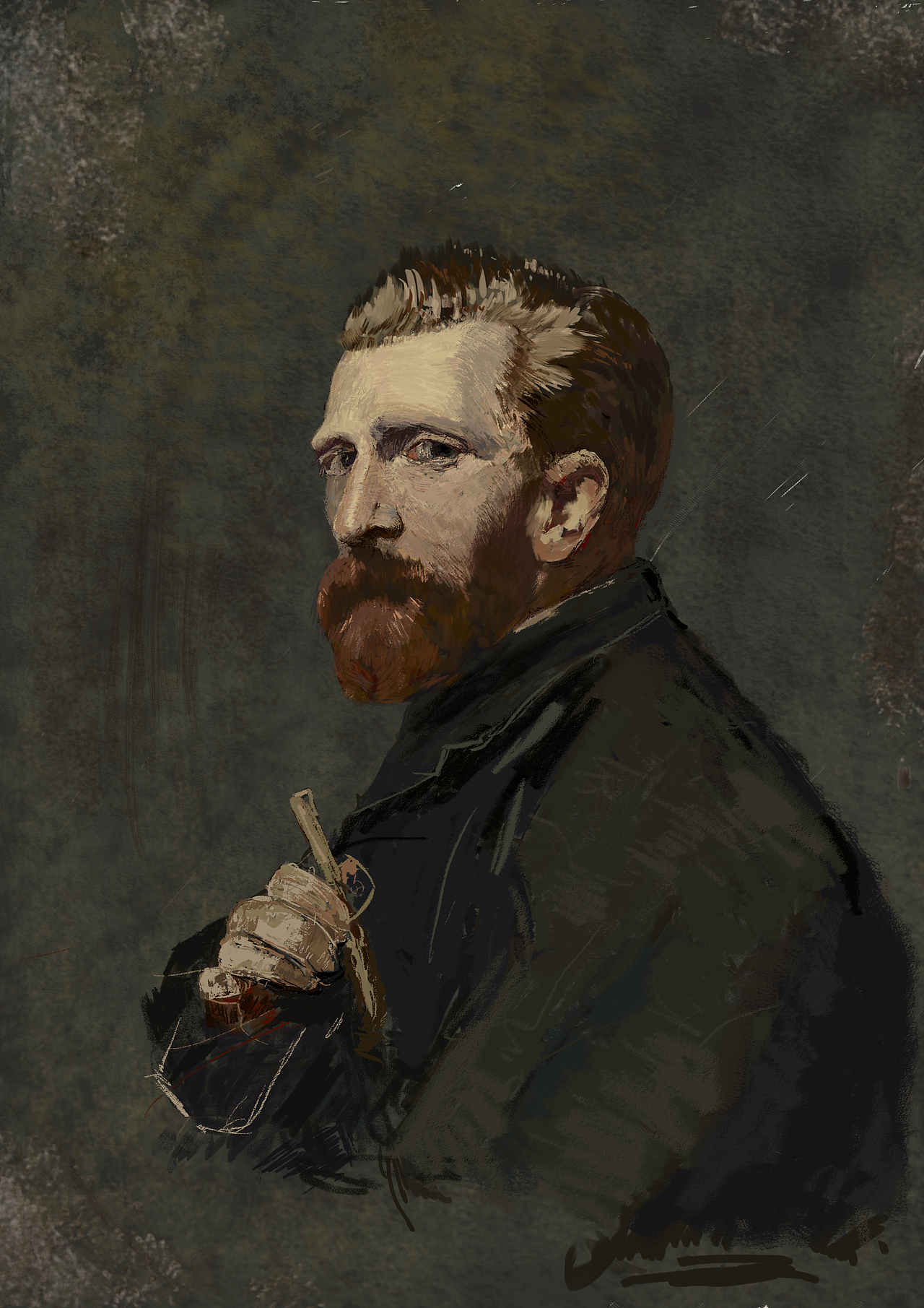 梵高自画像习作