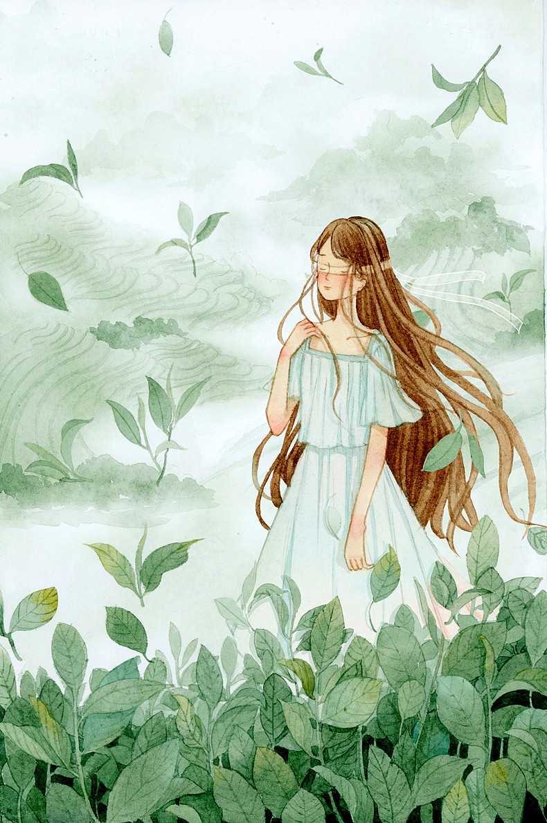 绿茶系列,甲方爸爸说让我把人物和场景分开画,其实我不太喜欢分开,总