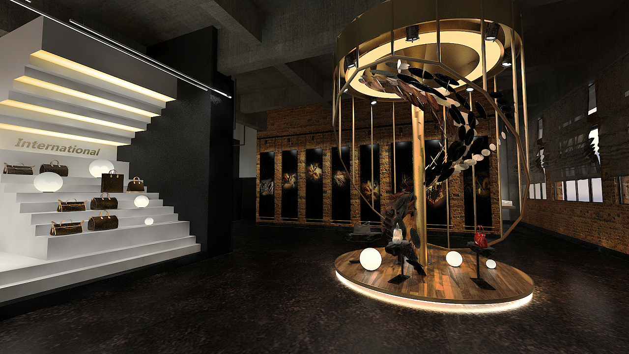 第一稿的要求是质感深邃,工作室的感觉加工业风,衬托一些所谓意大利