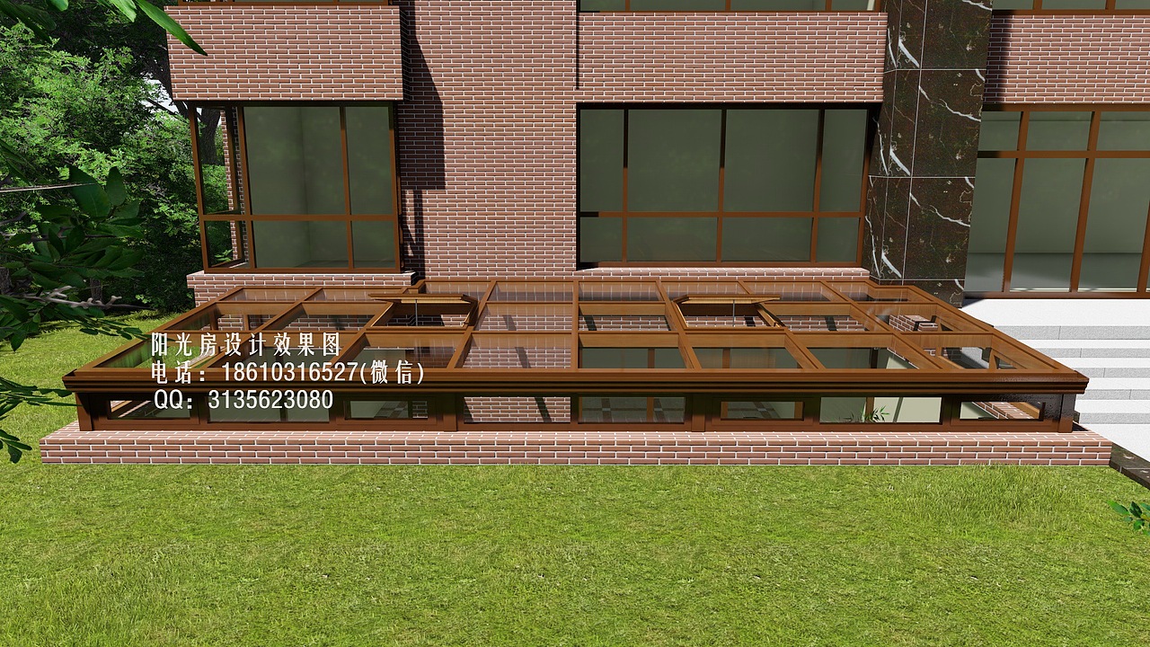 下沉式庭院阳光房设计效果图