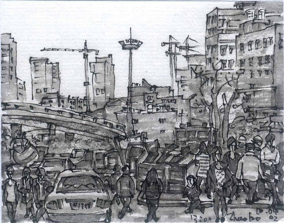 城市脉搏——从韦曲到张家堡(13)(图ZODk4NTE2ODQ=) - 绘画 - 站酷设计师东征蚁原创素材 - 站酷ZCOOL