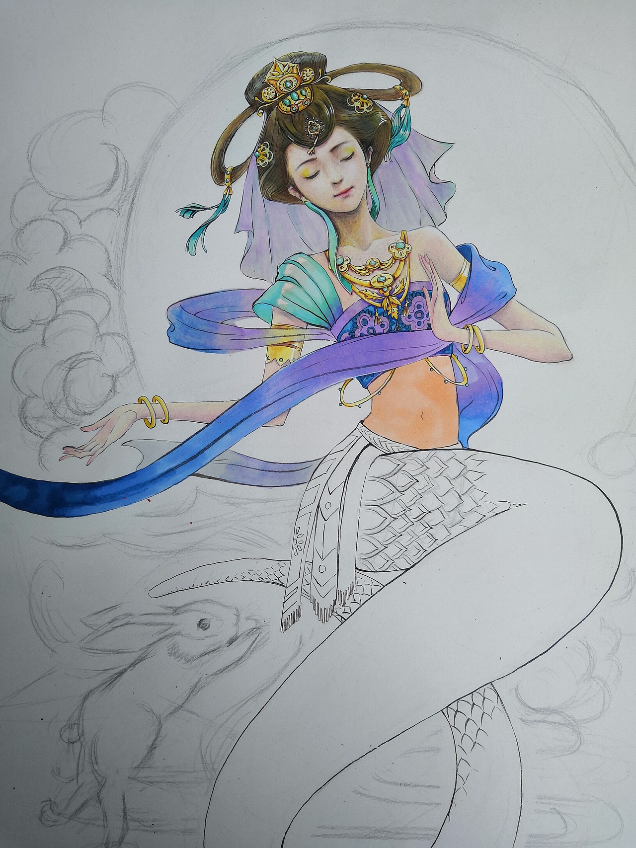 嫦娥马克笔彩铅