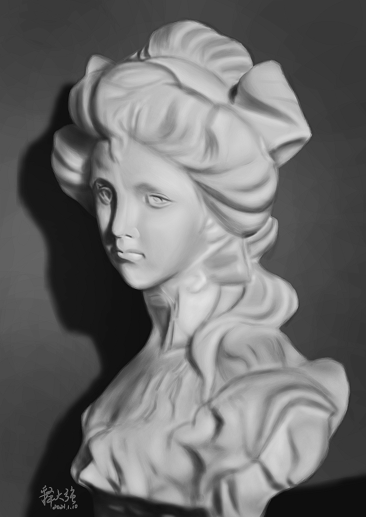 素描石膏像练习释大强画