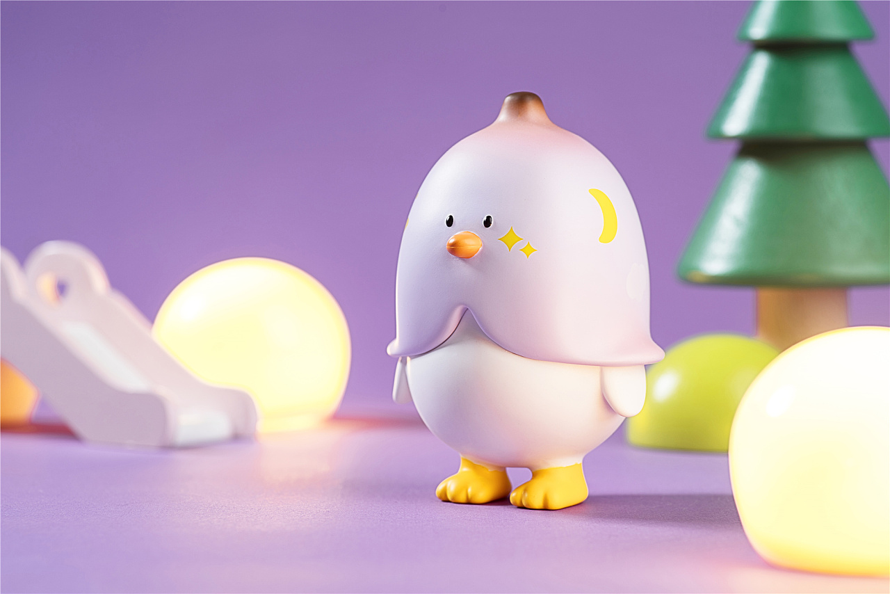 guguduck蕉绿鸭紫色夜空限定手办拍摄