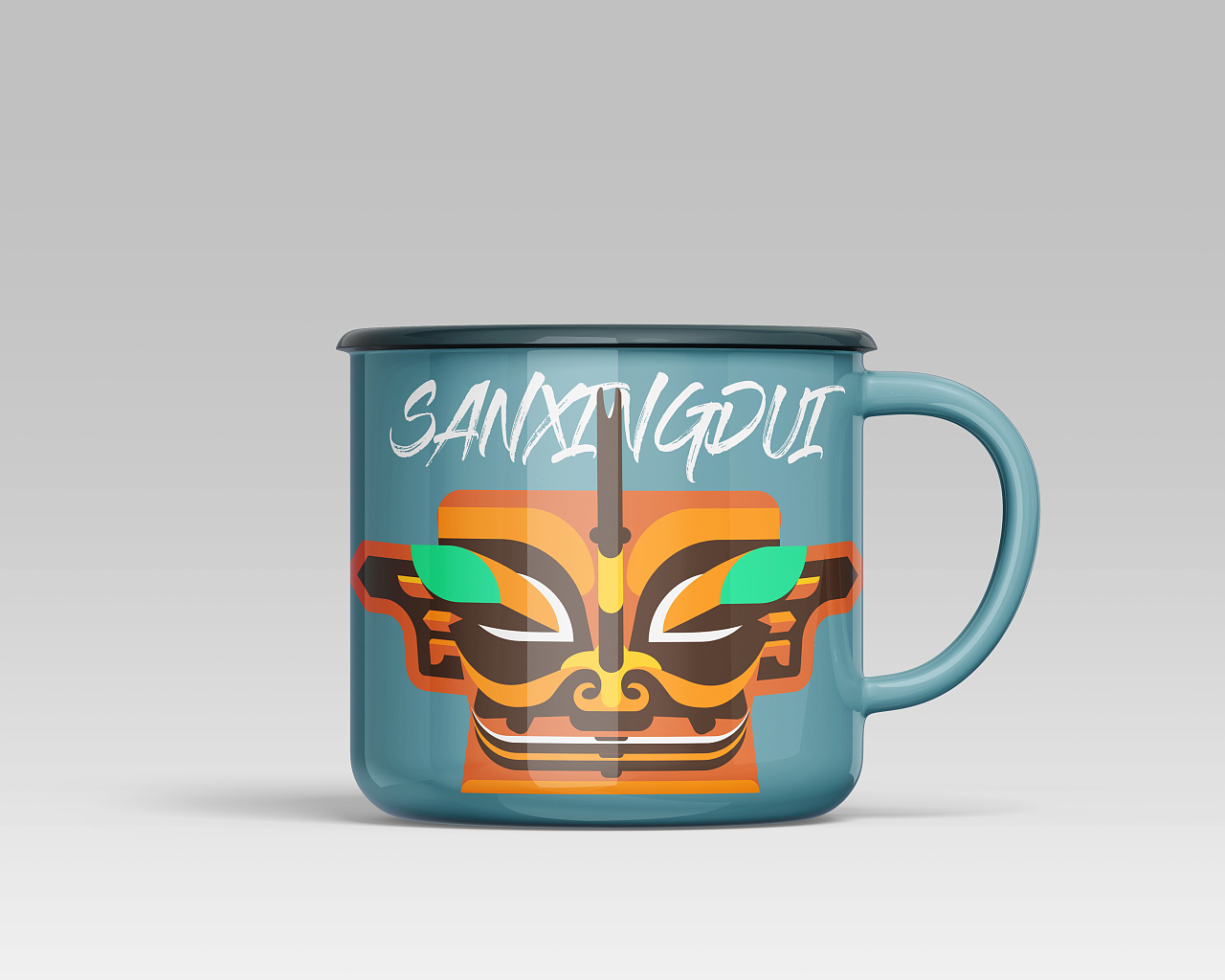 三星堆——扁平图腾风|插画|创作习作|有猫love3cat - 原创作品