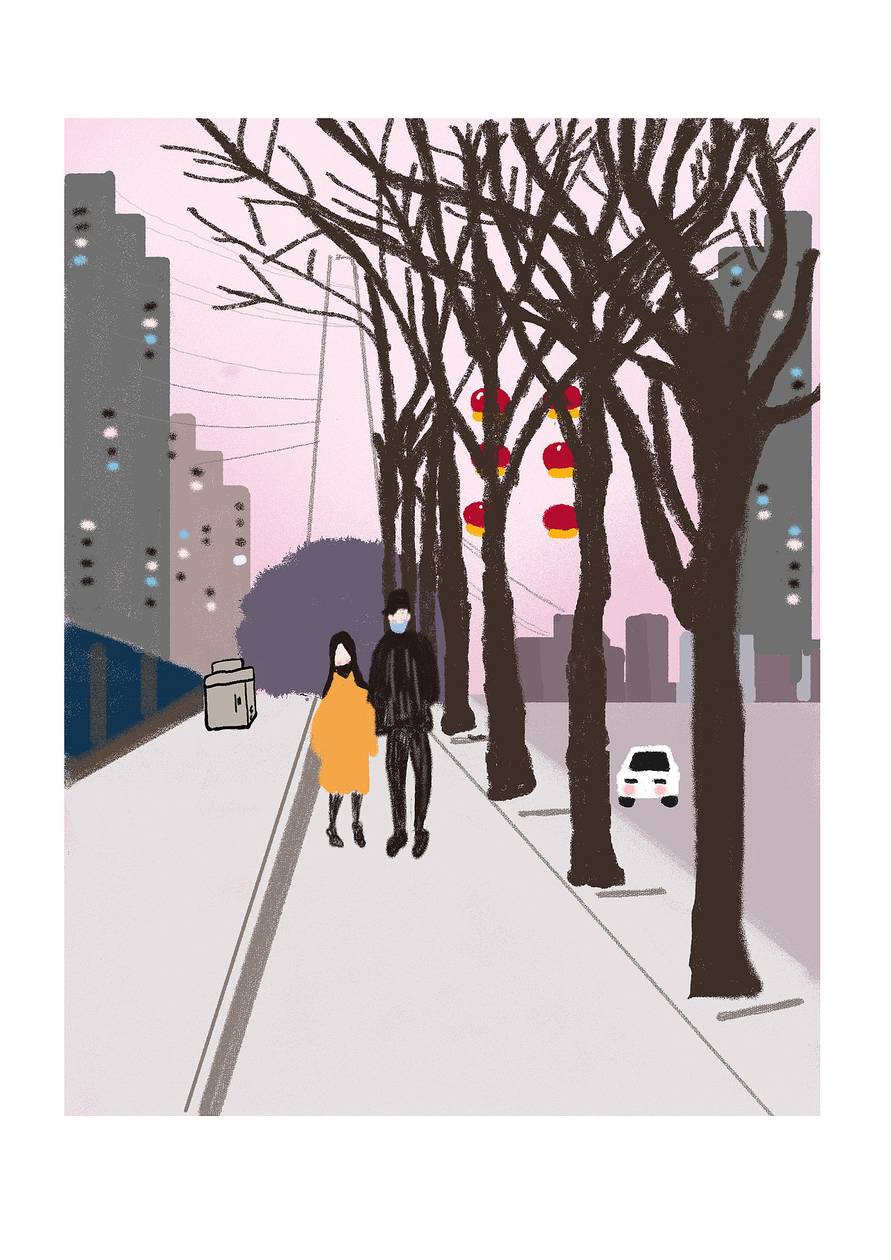 冬季雪景马路