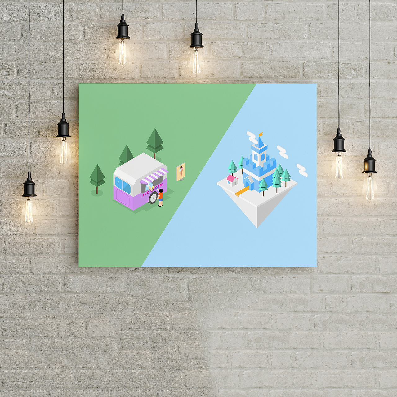 AI绘制夏日清新2.5D插画-练习（图ZODc2NDIyMDA=） - 图案 - 站酷设计师Shylaxiao原创素材 - 站酷ZCOOL