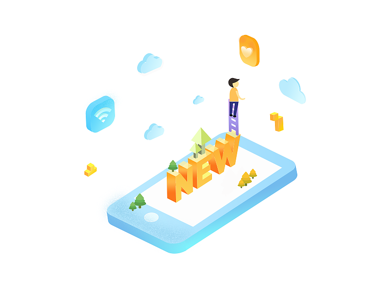 临摹2.5D场景插画