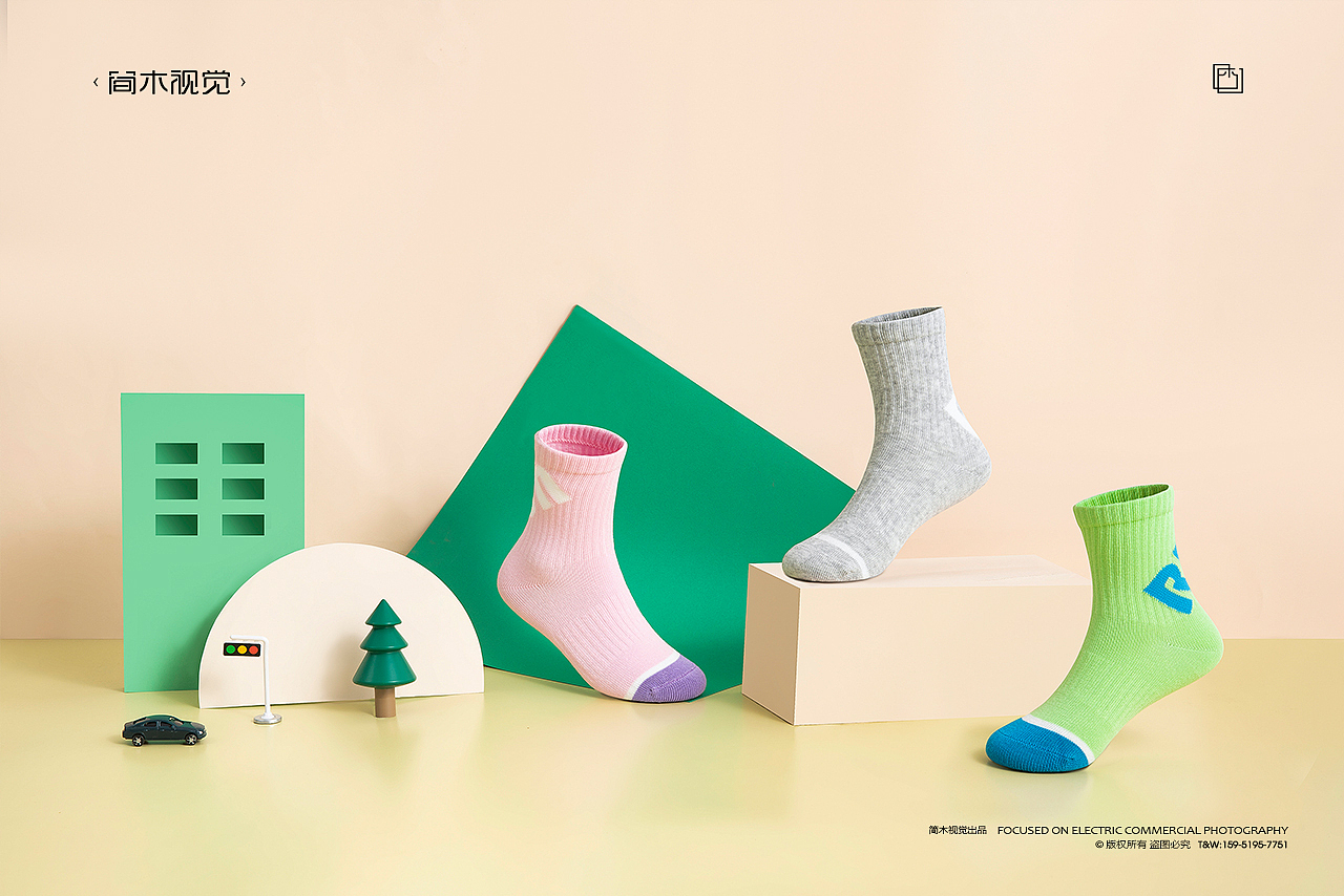 儿童袜子创意摄影丨巴拉巴拉 × 简木视觉童袜打底 拍摄