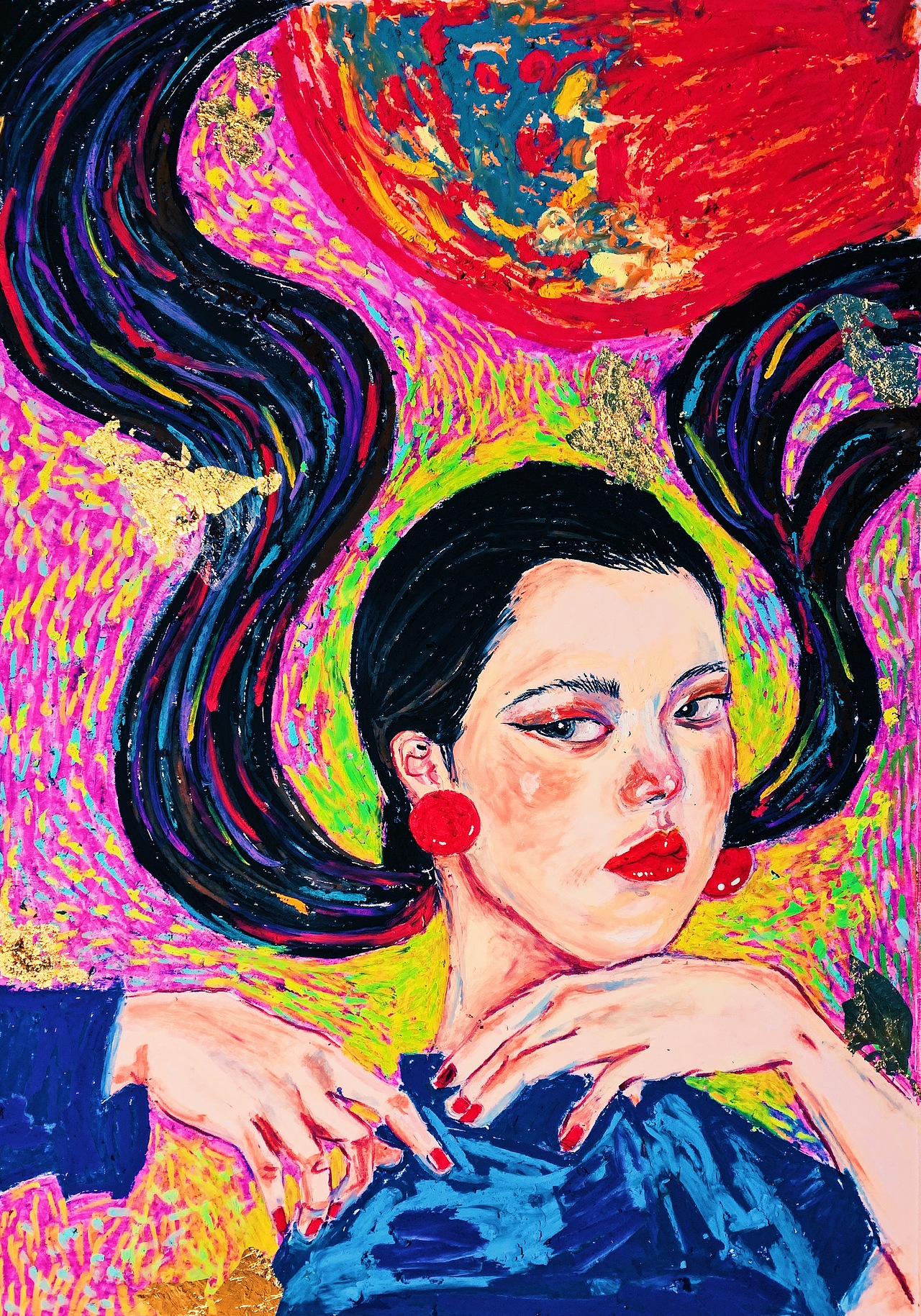 油画棒作品《火星》