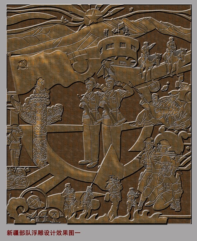 军事主题浮雕设计的元素