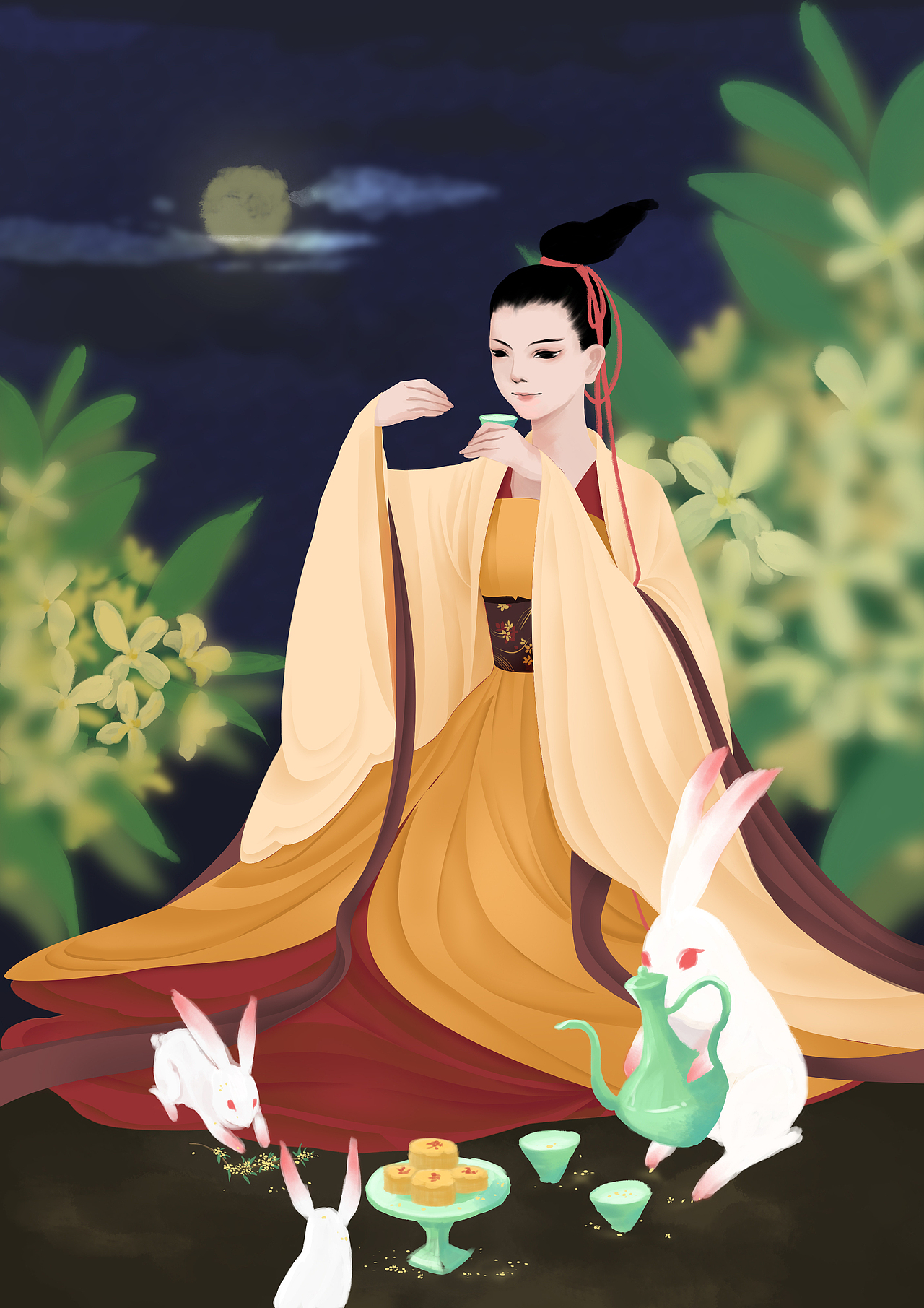 敬月神（图ZMTg2NDg2MTUy） - 图案 - 站酷设计师WAYUN原创素材 - 站酷ZCOOL