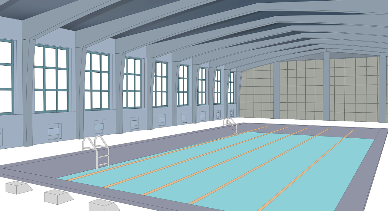 游泳馆|插画|创作习作|今天摸鱼了嘛moy - 原创作品 - 站酷 (zcool)