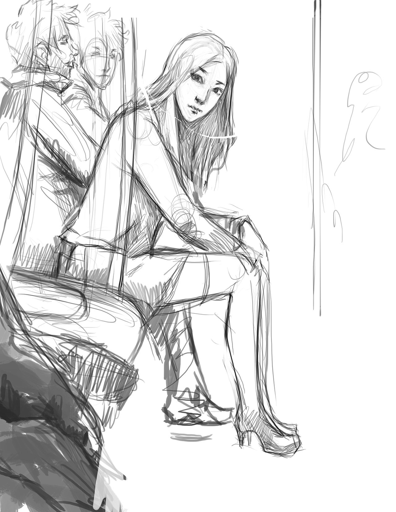 第一步,把最初的想法快速的用线去描绘出来。