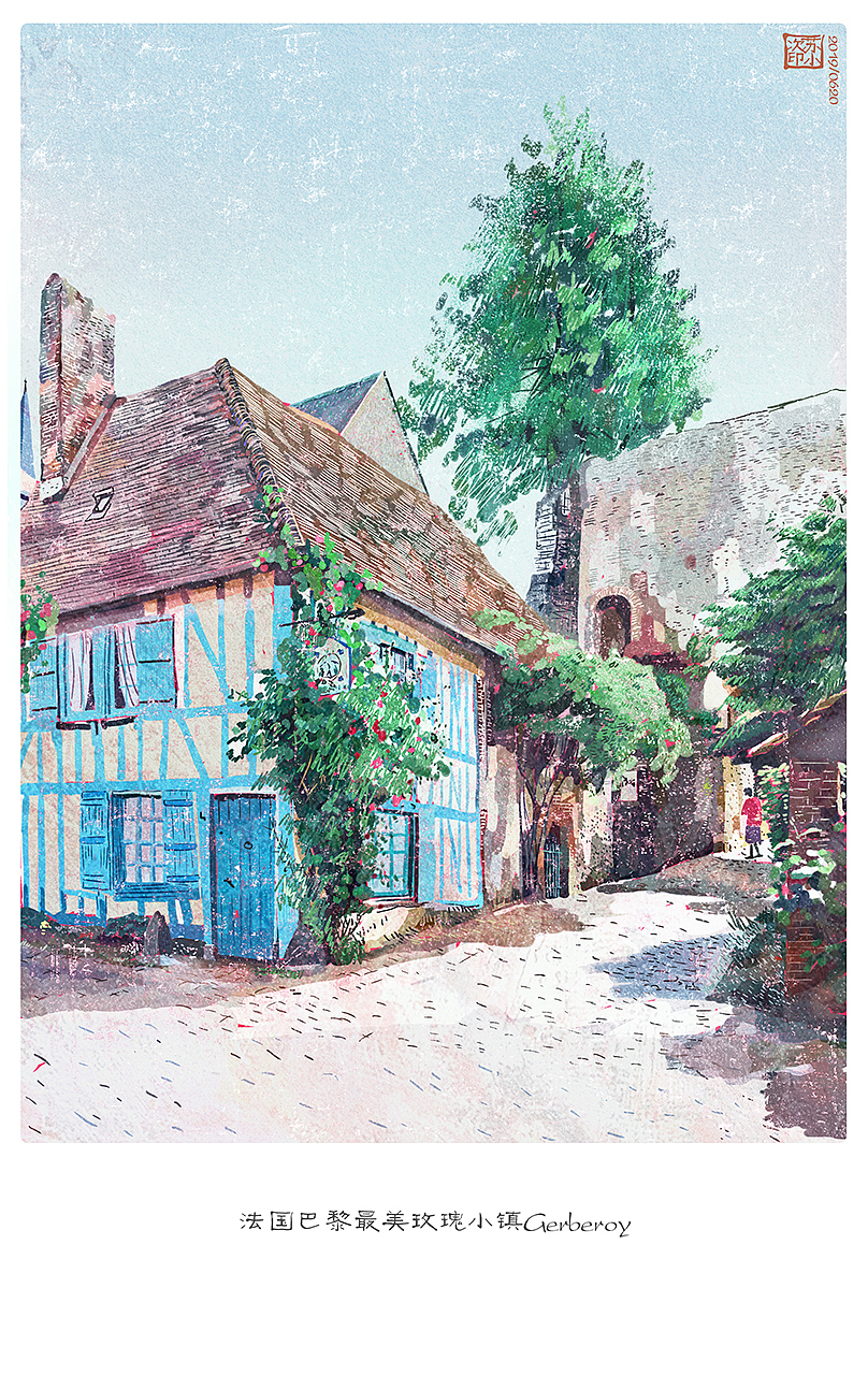 难忘的小镇（合辑）（图ZMTY1NzM1NTY4） - 艺术插画 - 站酷设计师Hedy苏小次原创素材 - 站酷ZCOOL