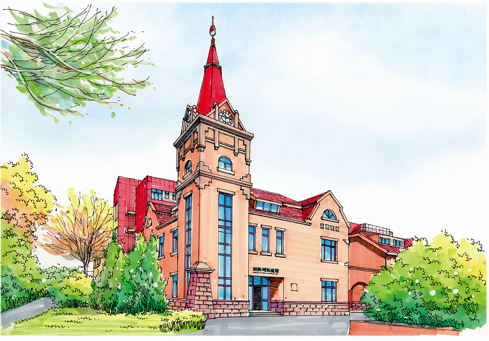 欧式建筑,建筑结构多,色彩丰富,马克笔表现非常适合。