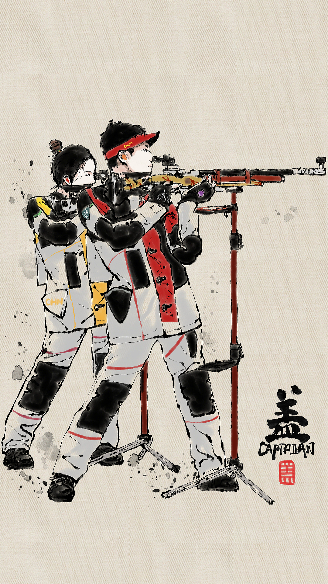 人民网｜中国军团奥运夺金水墨长图（图ZMjY1OTUyODI4） - 商业插画 - 站酷设计师盖括原创素材 - 站酷ZCOOL
