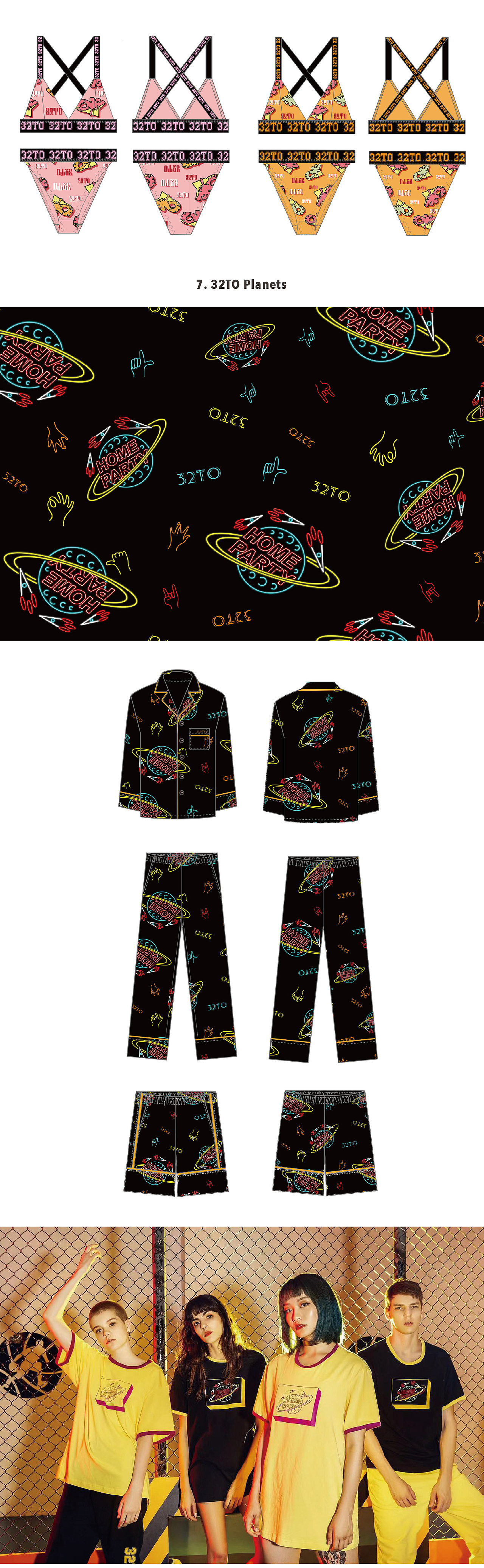 32TO 潮流家居服 印花服装设计总结