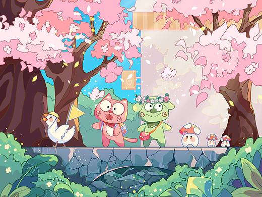 樱花树下一日游