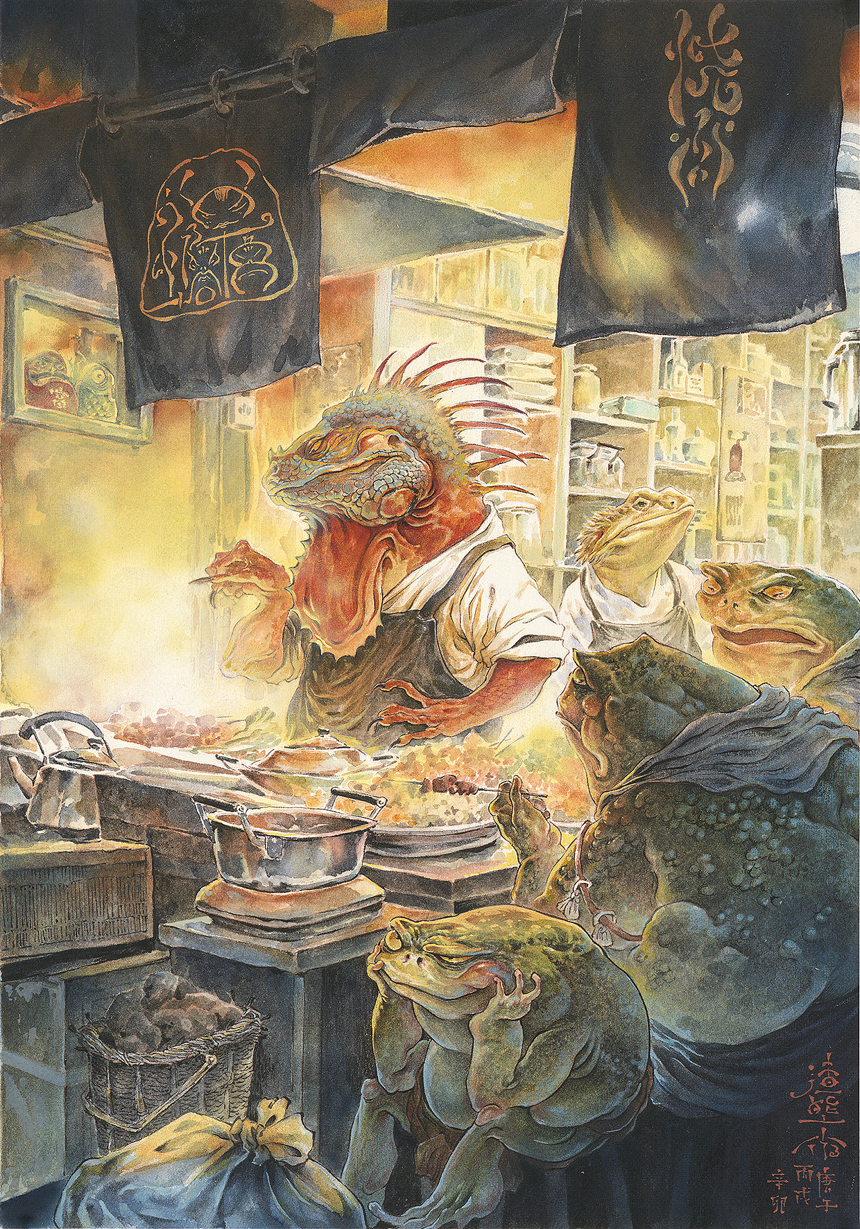 爬行动物开了个烧肉店，招待的都是爬行动物，但小蛤蟆有自己的主意，无论大蛤蟆吃的有多香，在他眼里都是垃圾