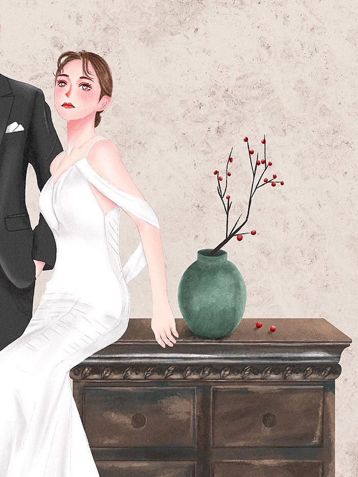 手绘人物 | 婚礼插画 | 手绘请帖（图ZMjExODk3NzY4） - 商业插画 - 站酷设计师小笨原创素材 - 站酷ZCOOL