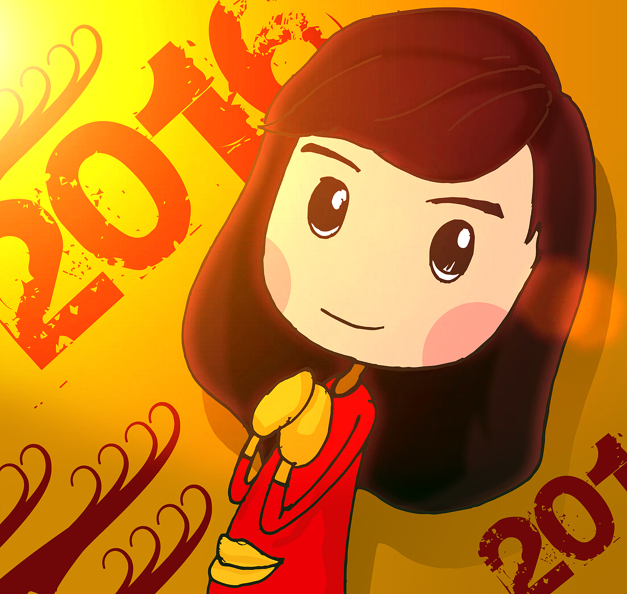 猴年女孩头像,可爱,阳光