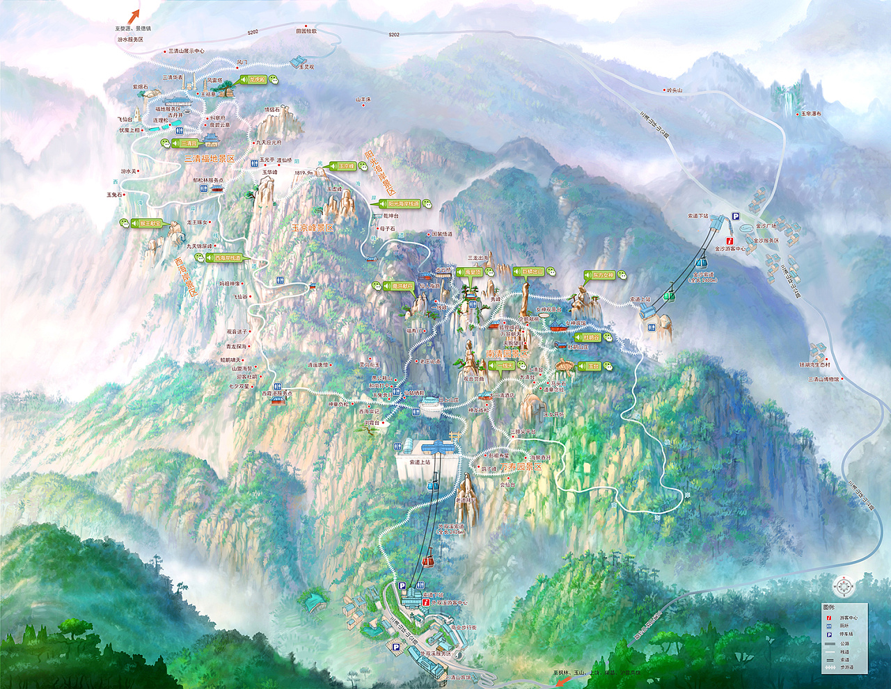 三清山景区旅游导览图