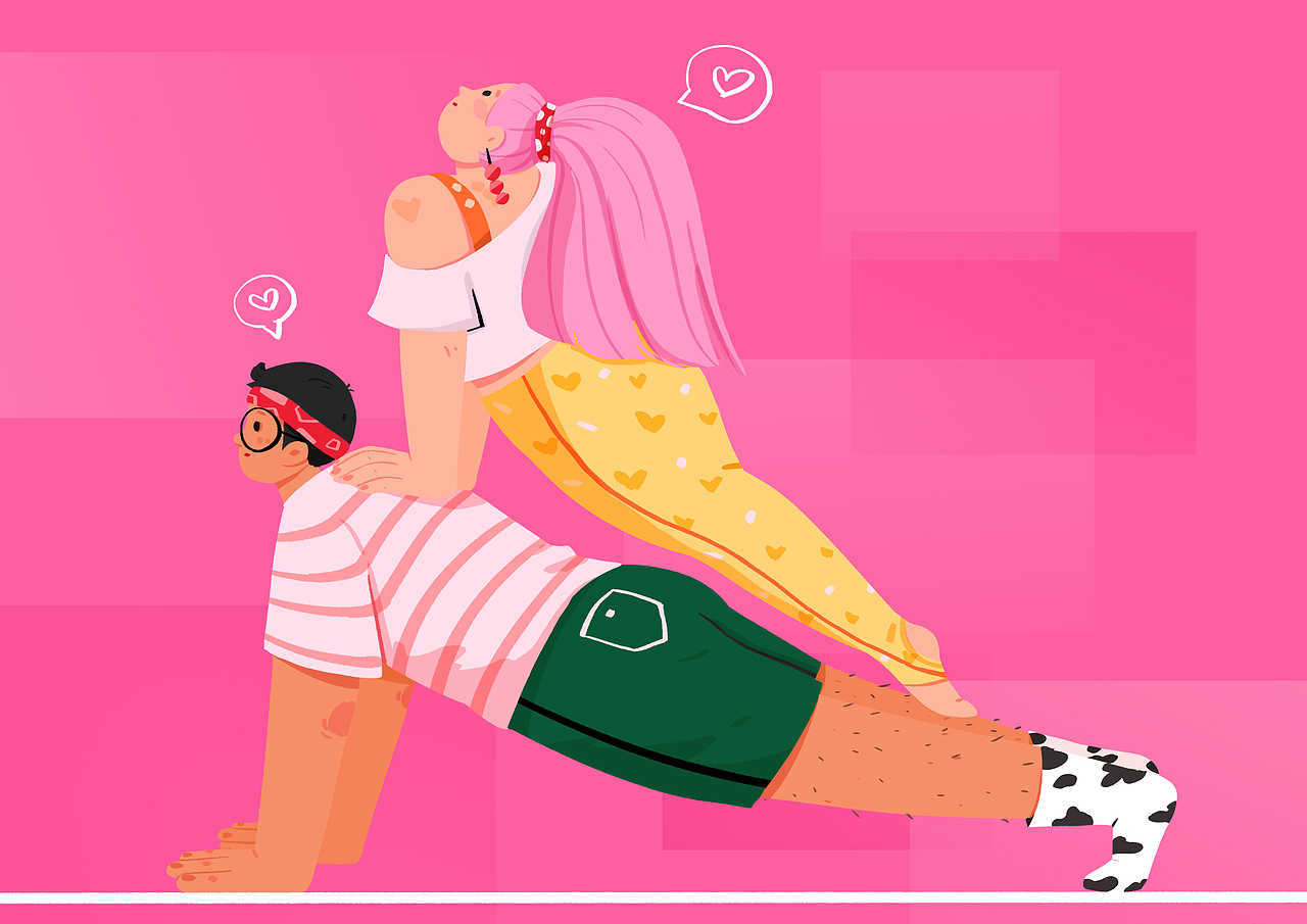 Couple Yoga（图ZMjE5NjI2OTI4） - 创作习作 - 站酷设计师白开水煮蛋原创素材 - 站酷ZCOOL