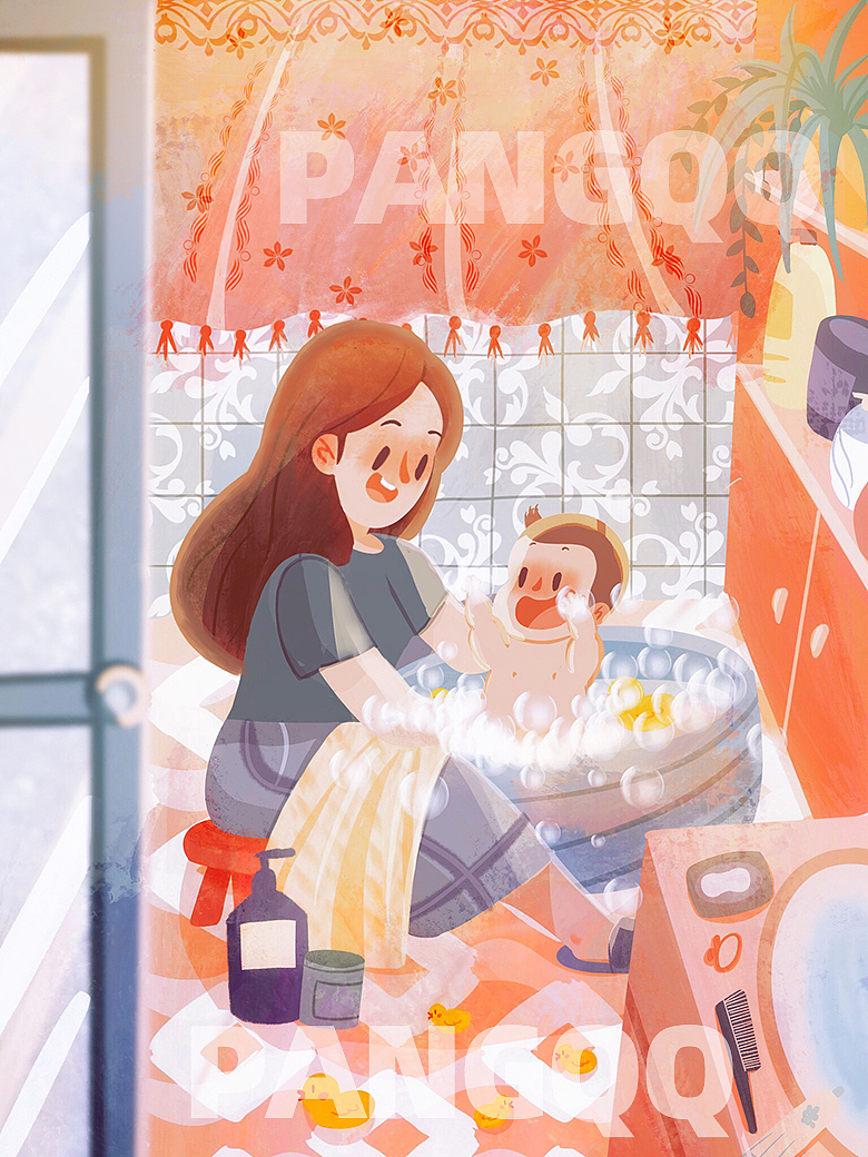 他每天做开心做的事情就是和小黄鸭一起洗澡了
当沐浴露挤出泡泡的时候<br>他总会高兴的手舞足蹈<br>手里总会抓一把泡泡反复看<br>好像在说这个世界怎么这么奇妙