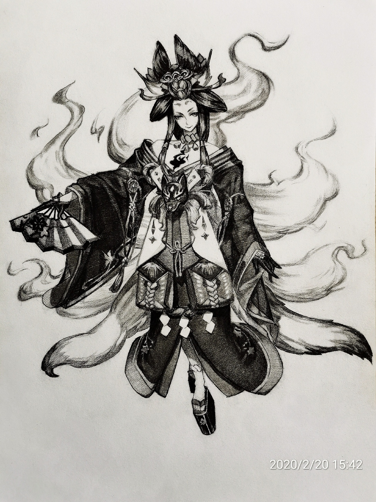 《玉藻前-宵暗之舞》|纯艺术|绘画|画渣zh - 原创作品 - 站酷 (zcool)