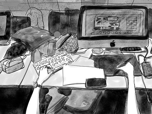 社畜日常（個人主頁-ZNDkwNjI2MTI=） - 新銳潮流插畫 - 站酷設計師MrBlacki原創(chuàng)素材 - 站酷ZCOOL