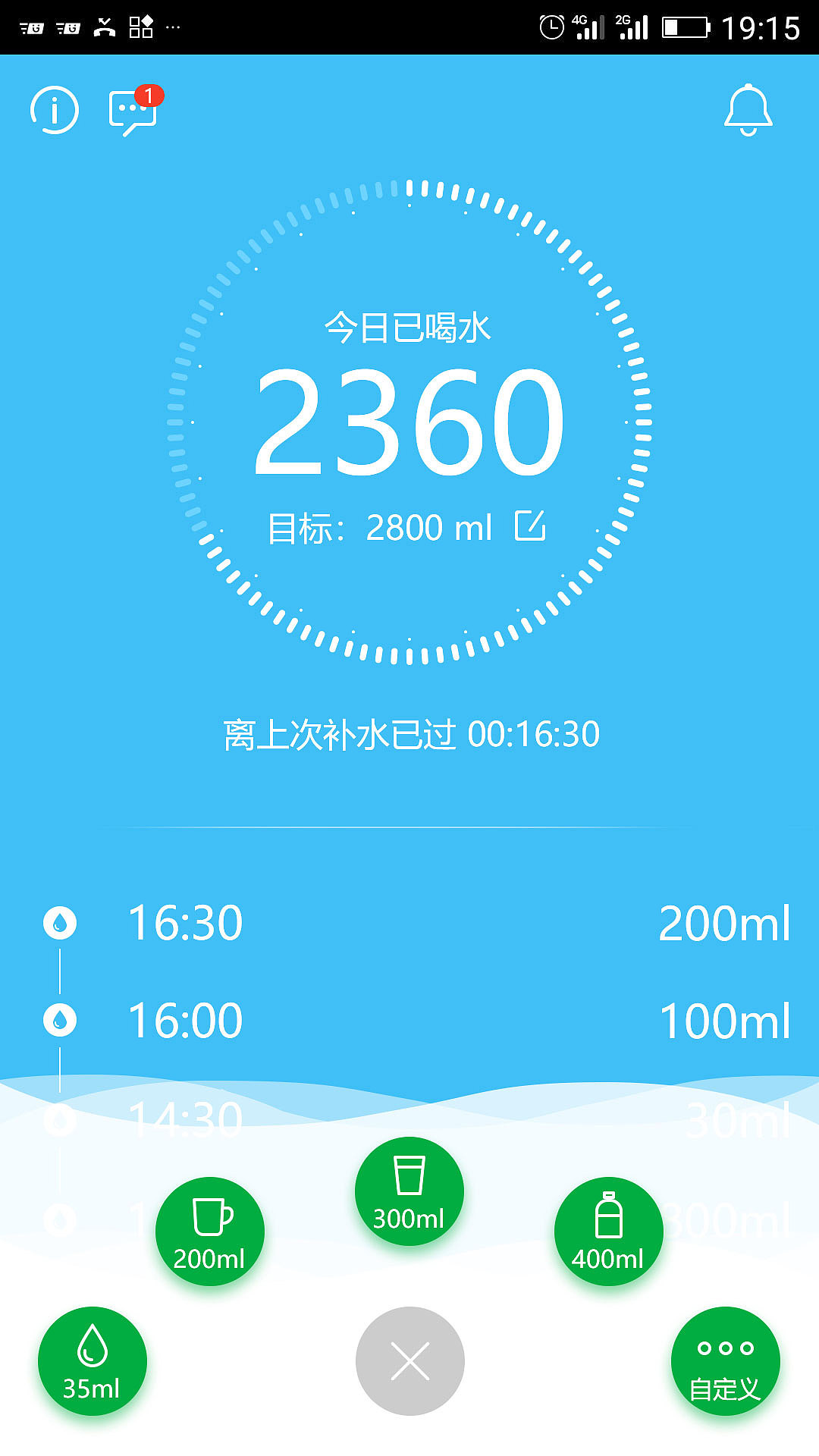 喝水APP（图ZMTI4NTU4NDg4） - APP界面 - 站酷设计师蓝色栗子原创素材 - 站酷ZCOOL