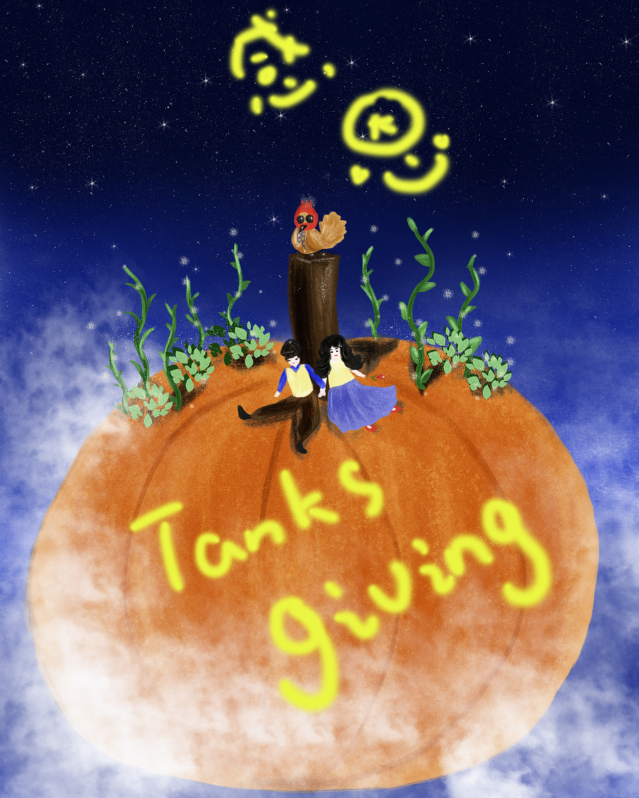 感恩节海报（图ZMjMyODgzNDg4） - 创作习作 - 站酷设计师酥酥大老虎原创素材 - 站酷ZCOOL