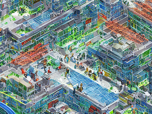 #AI创作实验室#未来城市未来人们生活