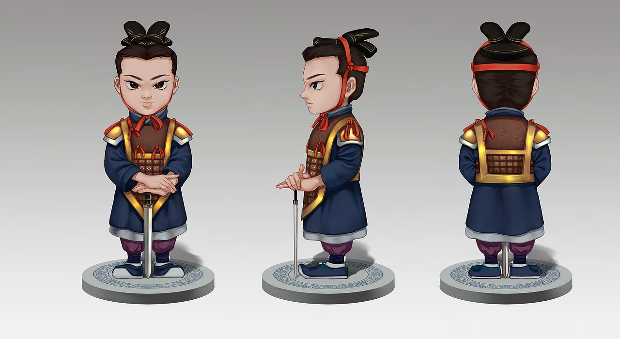 兵馬俑Q版手辦人設(shè)立繪（圖ZMTY0MjQ0MjIw） - 概念設(shè)定 - 站酷設(shè)計(jì)師浴室歌手原創(chuàng)素材 - 站酷ZCOOL