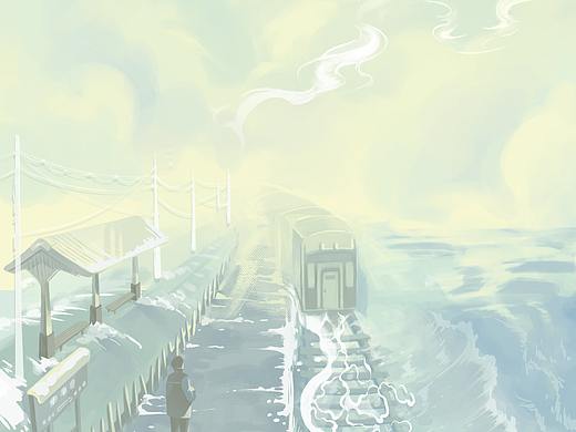 凉意系列——冬日列车（个人主页-ZNTM3MTU1ODA=） - 创作习作 - 站酷设计师宋九咪原创素材 - 站酷ZCOOL