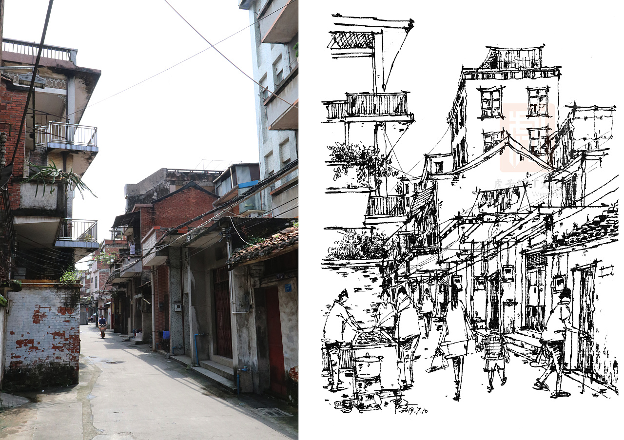 最近的钢笔速写街景作品