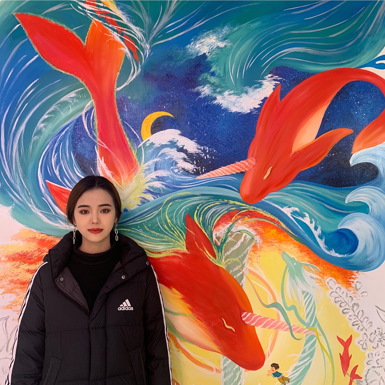 浮雕大鱼海棠壁画0369