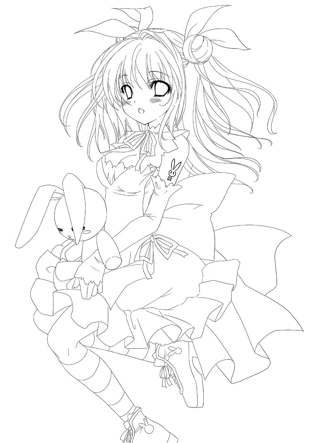 所以找了线稿和教程学习怎么cg上色,第一次~~用了sai和ps结合